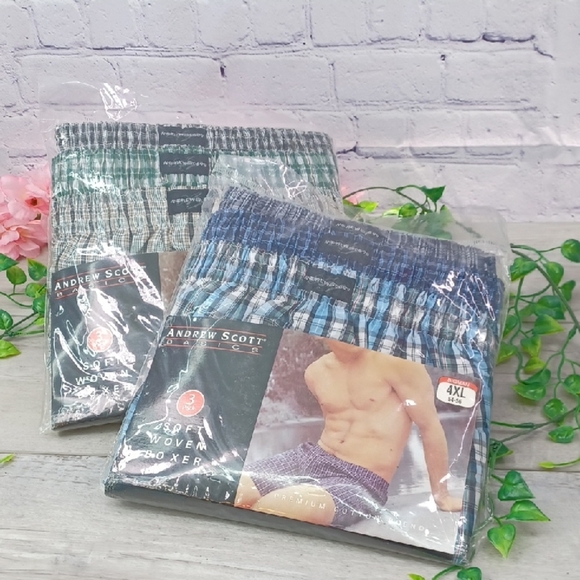 Andrew Scott Basics Woven Soft Boxers NWT 2 Packs - Picture 1 of 7